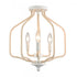 Elk Breezeway 15.5 Inch Wide 3 Light Semi Flush Mount White Coral Model: 52275/3