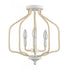 Elk Breezeway 15.5 Inch Wide 3 Light Semi Flush Mount White Coral Model: 52275/3