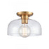 Elk Brewer 10 Inch Wide 1 Light Semi Flush Mount Brushed Gold Model: 89954/1