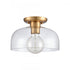 Elk Brewer 10 Inch Wide 1 Light Semi Flush Mount Brushed Gold Model: 89954/1