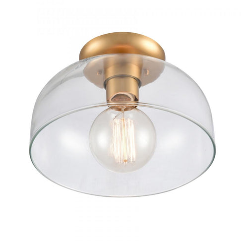 Elk Brewer 10 Inch Wide 1 Light Semi Flush Mount Brushed Gold Model: 89954/1