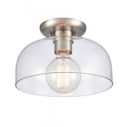 Elk Brewer 10 Inch Wide 1 Light Semi Flush Mount Brushed Nickel Model: 89944/1