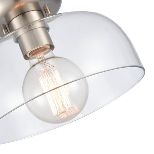 Elk Brewer 10 Inch Wide 1 Light Semi Flush Mount Brushed Nickel Model: 89944/1