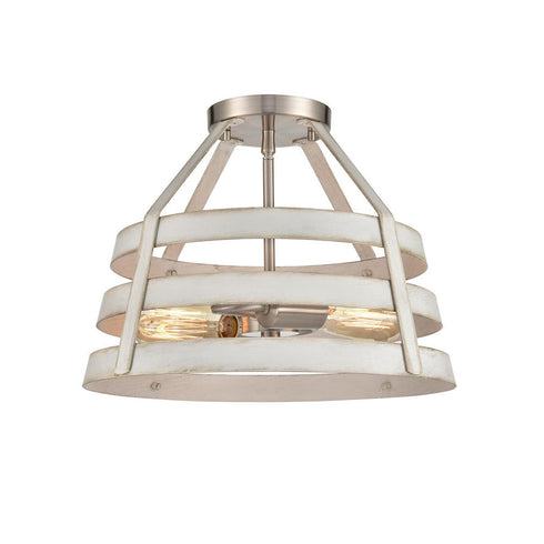 Elk Brigantine SEMI FLUSH MOUNT in Satin Nickel Finish Model: 33556/2