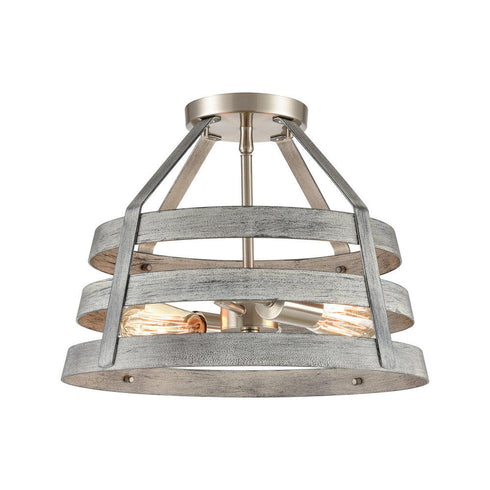 Elk Brigantine SEMI FLUSH MOUNT in Weathered Driftwood Finish Model: 33456/2