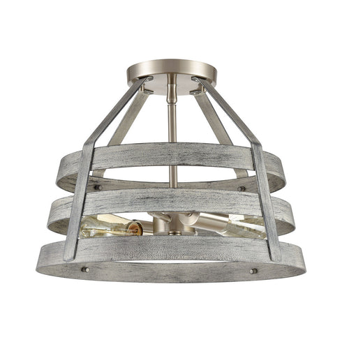 Elk Brigantine SEMI FLUSH MOUNT in Weathered Driftwood Finish Model: 33456/2