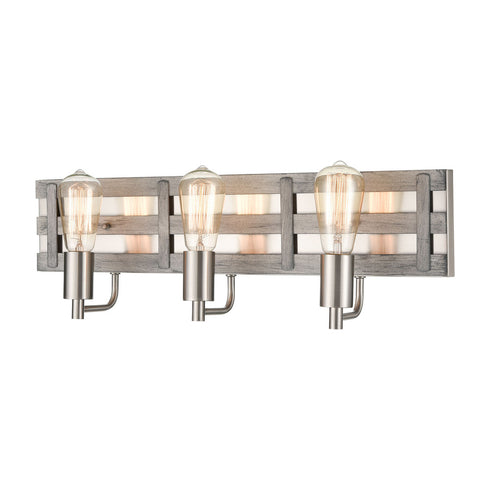Elk Brigantine VANITY LIGHT in Weathered Driftwood Finish Model: 33453/3