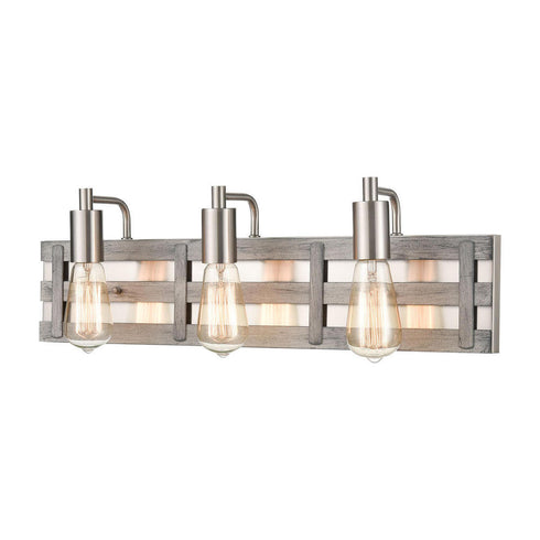 Elk Brigantine VANITY LIGHT in Weathered Driftwood Finish Model: 33453/3