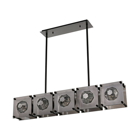 Elk Brilliance ISLAND LIGHT in Oil Rubbed Bronze Smoke plated Crystal Smoke plated Crystal Finish Model: D4651