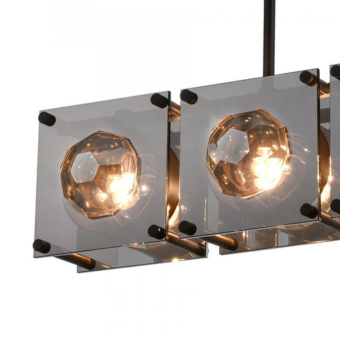 Elk Brilliance ISLAND LIGHT in Oil Rubbed Bronze Smoke plated Crystal Smoke plated Crystal Finish Model: D4651