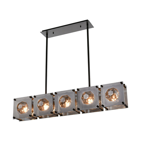 Elk Brilliance ISLAND LIGHT in Oil Rubbed Bronze Smoke plated Crystal Smoke plated Crystal Finish Model: D4651
