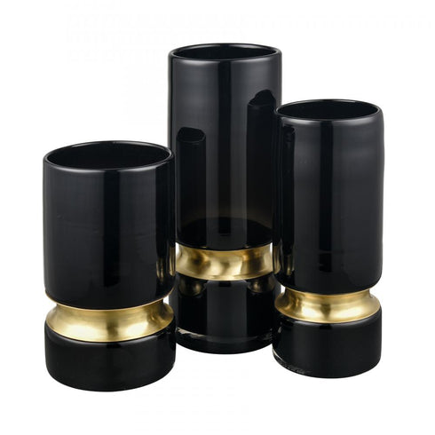 Elk Brooke Vase Medium (2 pack) (2 pack) in Black Finish Model: S0014-10109