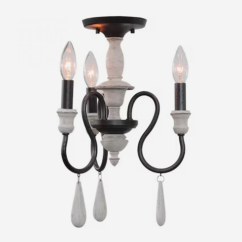 Elk Brownell 12.5 Inch Wide 3 Light Semi Flush Mount in Anvil Iron Model: 90204/3