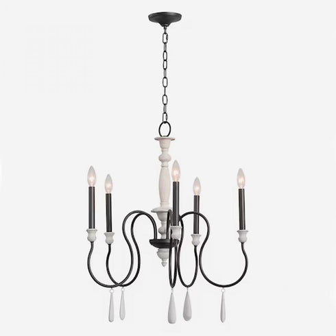 Elk Brownell 24.5 Inch Wide 5 Light Chandelier in Anvil Iron Model: 90201/5