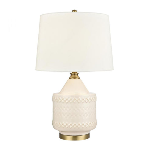 Elk Buckley 27 Inch High 1 Light Table Lamp White in White Glazed Finish Model: S0019-9488