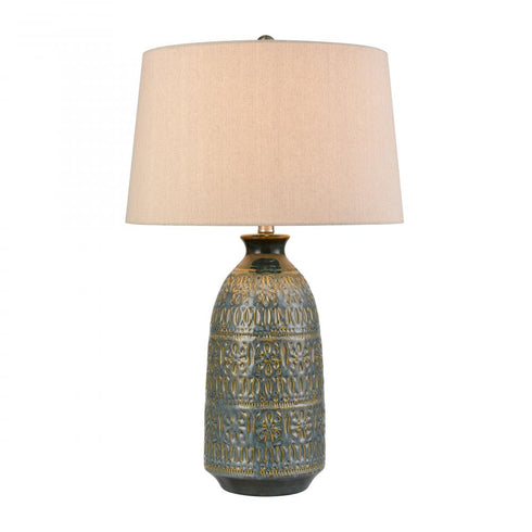 Elk Burnie 28 Inch High 1 Light Table Lamp in Blue Glazed Model: S0019-11143