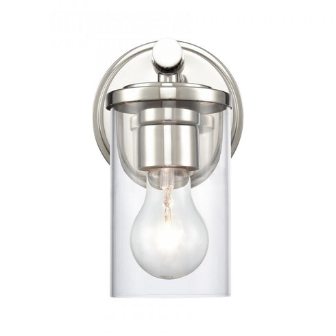 Elk Burrow 5 Inch Wide 1 Light Vanity Light Polished Nickel Model: 89850/1
