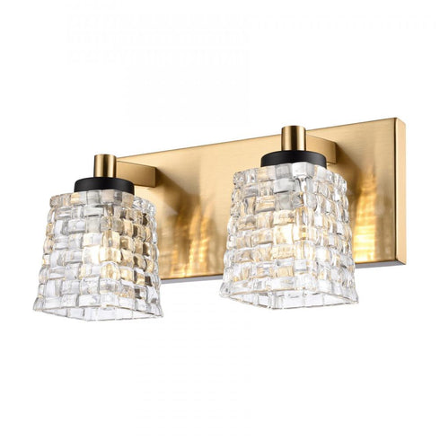 Elk Candace 12 Inch Wide 2 Light Vanity Light in Satin Brass with Matte Black Model: 18611/2