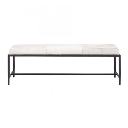 Elk Canyon Long Bench in Dark Bronze with Ivory Hide Model: H0805-10873