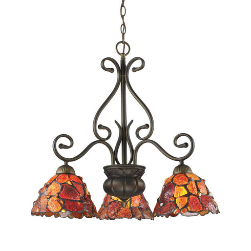 Elk Carelina 3 Light CHANDELIER in Tiffany Bronze Finish Model: 70005-3