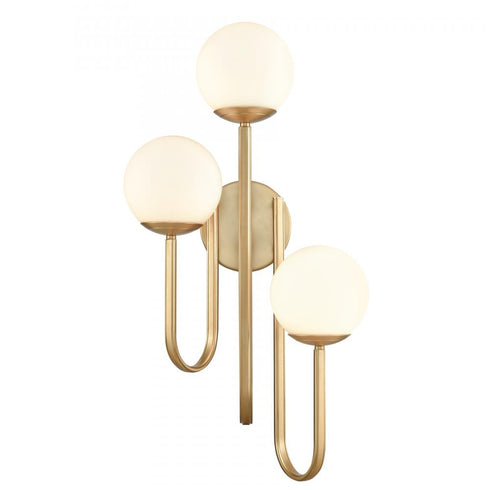 Elk Caroline 28 Inch High 3 Light Left Sconce Brushed Gold Model: 89673/3