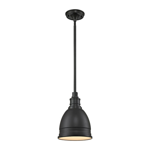 Elk Carolton 1 Light Mini Pendant in Oil Rubbed Bronze with Matching Shade Model: 66860/1