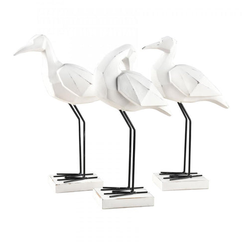 Elk Carroll Bird Sculpture Set of 3 (4 pack) (4 pack) in White Finish Model: S0037-9170/S3