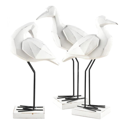 Elk Carroll Bird Sculpture Set of 3 (4 pack) (4 pack) in White Finish Model: S0037-9170/S3