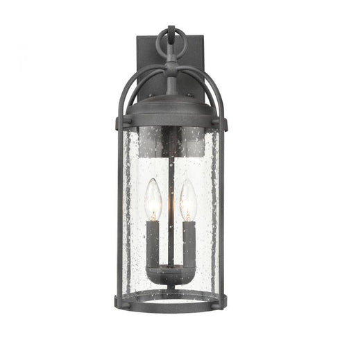 Elk Catalonia 19 Inch High 2 Light Outdoor Sconce in Distressed Zinc Model: 69730/2