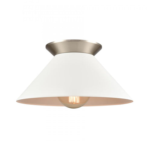 Elk Cavendish 16 Inch Wide 1 Light Semi Flush Mount Brushed Nickel Model: 89993/1