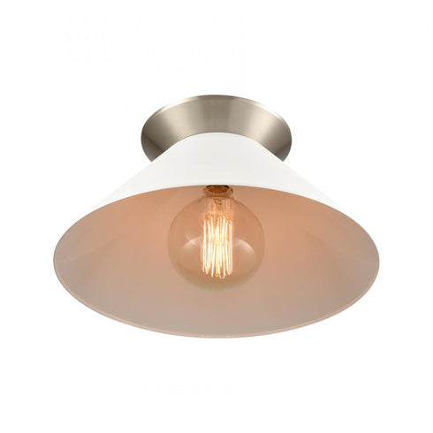 Elk Cavendish 16 Inch Wide 1 Light Semi Flush Mount Brushed Nickel Model: 89993/1