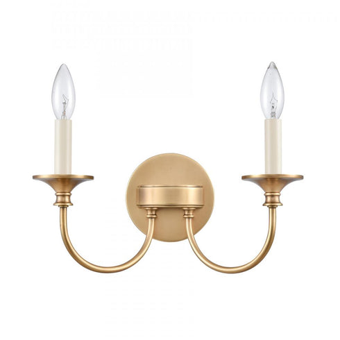 Elk Cecil 14 Inch Wide 2 Light Vanity Light Natural Brass Model: 89721/2