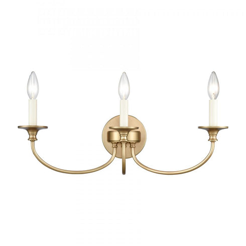 Elk Cecil 22 Inch Wide 3 Light Vanity Light Natural Brass Model: 89722/3