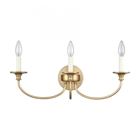 Elk Cecil 22 Inch Wide 3 Light Vanity Light Natural Brass Model: 89722/3