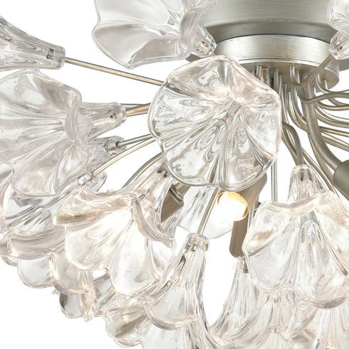 Elk Celene SEMI FLUSH MOUNT in Aged Silver Finish Model: 33485/5