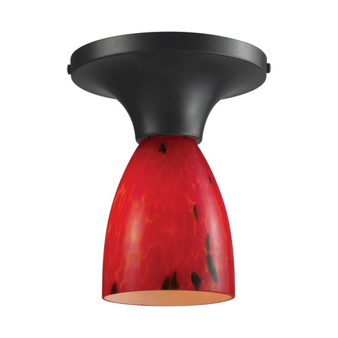 Elk Celina SEMI FLUSH MOUNT in Black Finish Model: 10152/1DR-FR