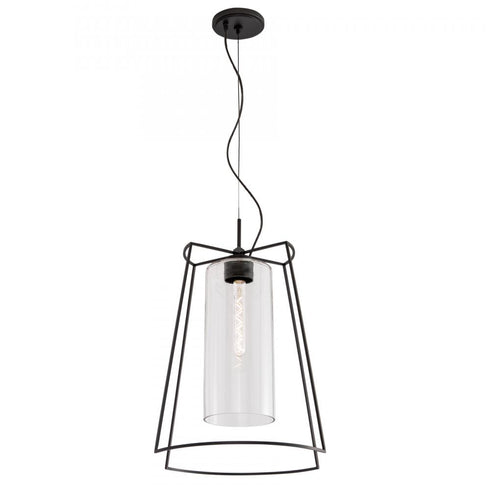 Elk Cere 14.25 Inch Wide 1 Light Pendant in Matte Black Model: 5389-MB-CL