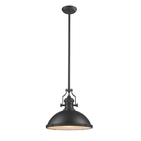 Elk Chadwick 1 Light PENDANT in Matte Black Finish Model: 66637-1