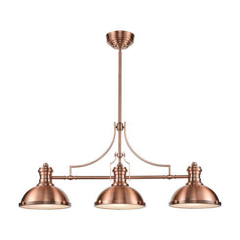 Elk Chadwick ISLAND LIGHT in Antique Copper Finish Model: 66145-3