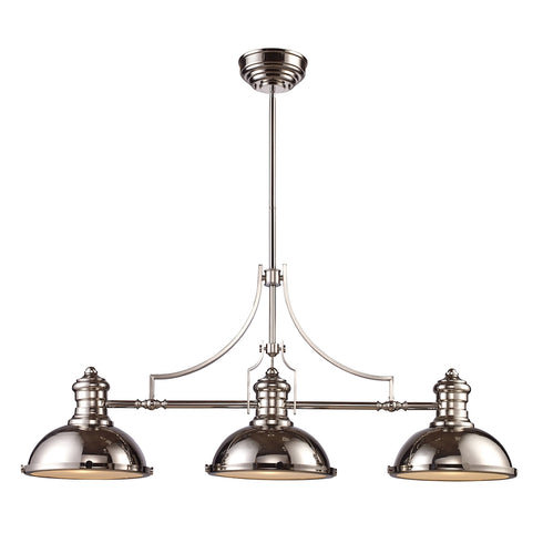 Elk Chadwick ISLAND LIGHT in Polished Nickel Finish Model: 66115-3