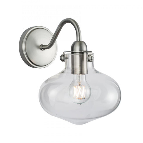 Elk Clara 11.75 Inch High 1 Light Sconce in Brushed Nickel Model: 8261-BN-CL