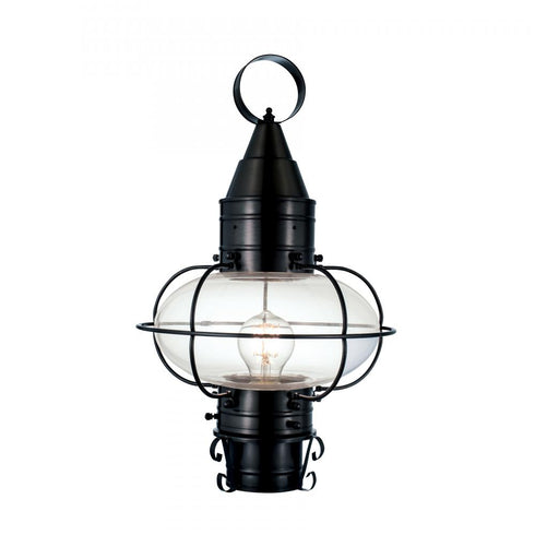 Elk Classic Onion 17.5 Inch High 1 Light Outdoor Post Light in Black Model: 1511-BL-CL