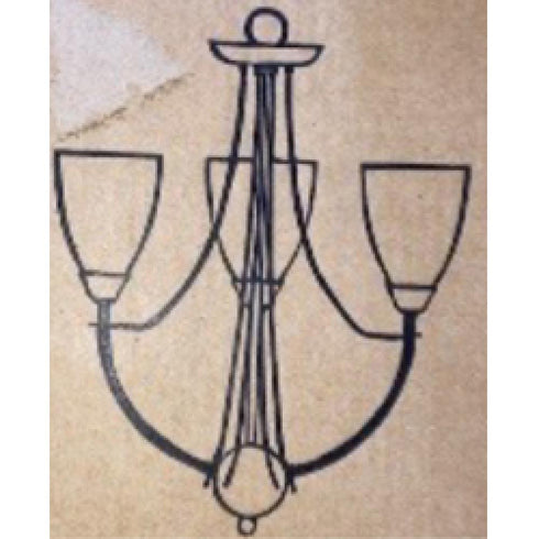 Elk Classico 3 Light CHANDELIER in Dark Rust Finish Model: 403-3WH
