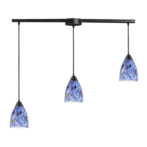 Elk Classico MINI PENDANT in Dark Rust Finish Model: 406-3L-BL