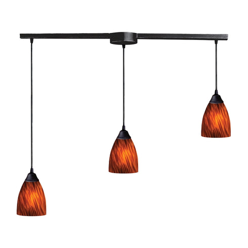 Elk Classico MINI PENDANT in Dark Rust Finish Model: 406-3L-ES