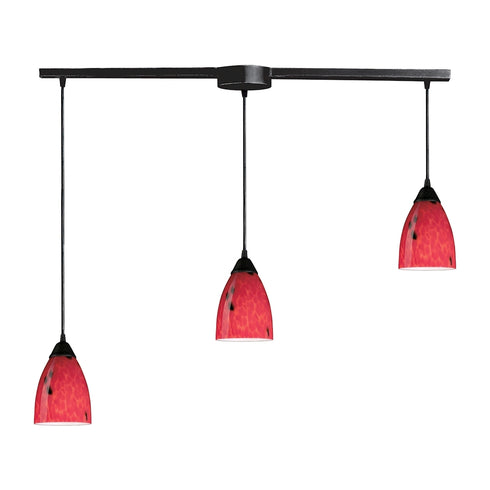 Elk Classico MINI PENDANT in Dark Rust Finish Model: 406-3L-FR