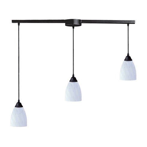 Elk Classico MINI PENDANT in Dark Rust Finish Model: 406-3L-WH