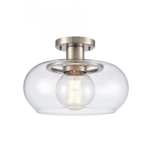 Elk Clement 13 Inch Wide 1 Light Semi Flush Mount Antique Nickel Model: 89754/1