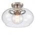 Elk Clement 13 Inch Wide 1 Light Semi Flush Mount Antique Nickel Model: 89754/1