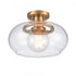 Elk Clement 13 Inch Wide 1 Light Semi Flush Mount Brushed Gold Model: 89764/1